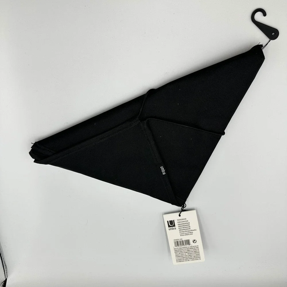 Umbra Tangram Organizer Black Hanging Travel Jewelry Makeup Laura Carwardine